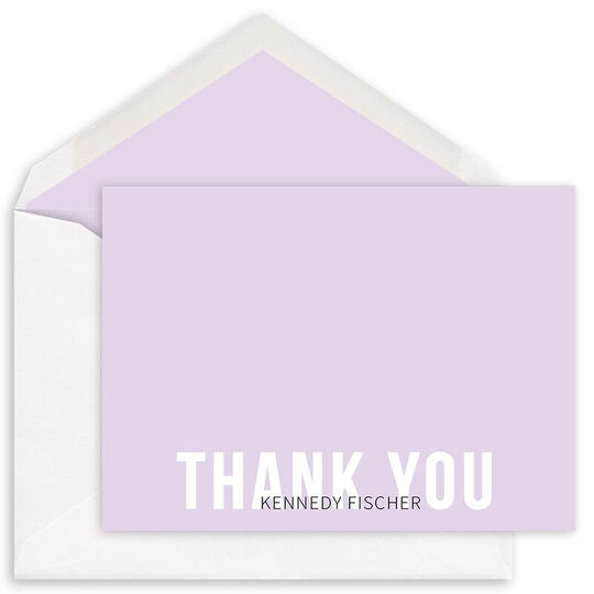 Modern Bold Thank You Flat Note Cards